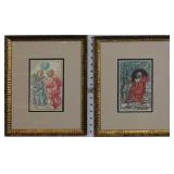 SET OF 2 1947 ILLUSTRATIONS FROM ESSAYS OF MICHEL