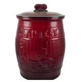 Red Glass Planters Jar w/ Lid 13"x8"
