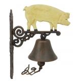 Cast Iron Wall Pig Bell 13"x11"
