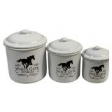 White Gate Stables 3 pc Canister Set