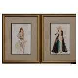 SET OF 2 PIN UPS GIRLS BY ALBERTO VARGAS