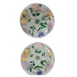 2 Vintage Royal Danube Handpainted Crystal Plates