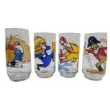 3 Ronald McDonald Glasses & 1 Smurf Glass