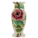Vintage Italian Porcelain Vase w/ Rose 7"