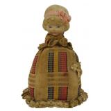 Vintage Bisque Head Pin Cushion Doll 8"