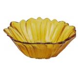 Amber Poppy Glass Bowl 3"x7"
