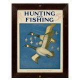 Framed Vintage Hunting & Fishing Print - As Is