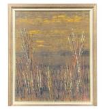 Vintage Framed Textured Oil on Canvas, Signed