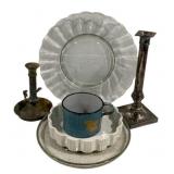Assorted Items - Plates, Candleholders, Etc