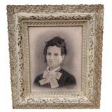 Vintage Carved Frame with Portrait