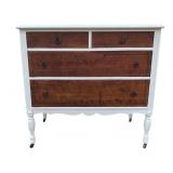 Vintage Painted Decorated 4 Drawer Chest