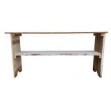 Primitive Repurposed Wood 2 Tier Shelf Stand