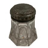Glass Humidor w/ Silver Plate Top - 6.5" Tall