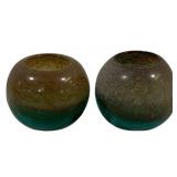 2 Glass Vases - 6 x 5.75