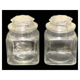 2 Glass Canisters 7"