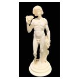 Signed Dionysus Bacchus Plaster Statue 14"
