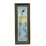 Gary Hoover Framed Watercolor - 26 x 10