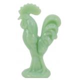 Jadeite Glass Rooster Figure 4.5"