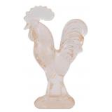 Pink Glass Rooster Figure 4.5"