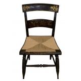 Vintage Rush Seat Wood Chair - 34 x 18 x 16