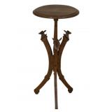 Victorian Deer Head Carved Wood Plant Stand