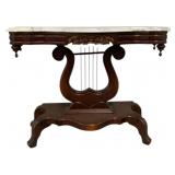 Marble Top Lyre Base Window Table