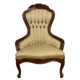 Rose Carved Victorian Parlor Chair