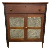 Early Punched Tin 2 Door Pie Safe
