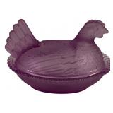 Purple Glass Hen on Nest - 5 x 3.5 x 3