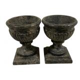 Pair Decorative Urns 9"x7"