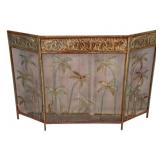 Vintage Aged Brass Fireplace Screen