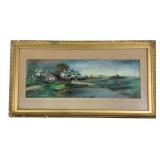 Framed Oil on Canvas - Signed - 19.5 x 36