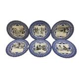 6 Royal Doulton Gibson Girl Dinner Plates