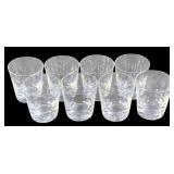 8 Etched 'Stardust' Rocks Glasses