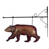 Metal Bear Hanging Trade Shingle w/ Bracket