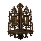 Victorian Walnut Carved Corner Shelf