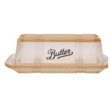 Pink Glass Butter Dish 2.5"x6.5"x3"