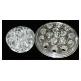 2 Glass Flower Frogs - 3", 5" Round