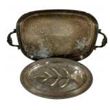 2 Silver Plated Serving Platters