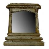 Rustic Carved Wood Framed Mirror 9"x11"