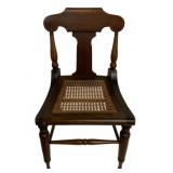 Antique Hand-Caned Side Chair - 18.5 x 17 x 32