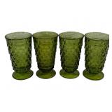 4 Olive Green Whitehall Tumblers 6"