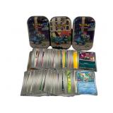 200 Pokemon Cards & 3 Metal Tins