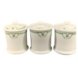 3 Jackson China Canisters - 3.5" Tall