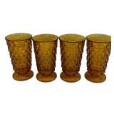4 Amber Whitehall Tumblers 6'