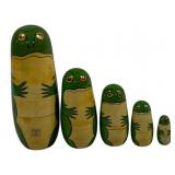 Wooden Frog Graduated Nesting Doll Toy 4"