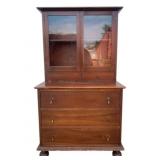 Bookcase Top Chest on Bunn Feet, 2 pc