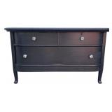 Bow Front 2 Over 1 Drawer Lowboy Chest