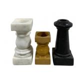 3 Marble Candleholders