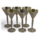 6 Silver Plated Occupied Japan Aperitif Goblets